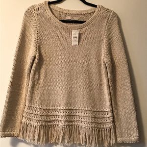 Ann Taylor Loft Fringe Sweater-NWT
